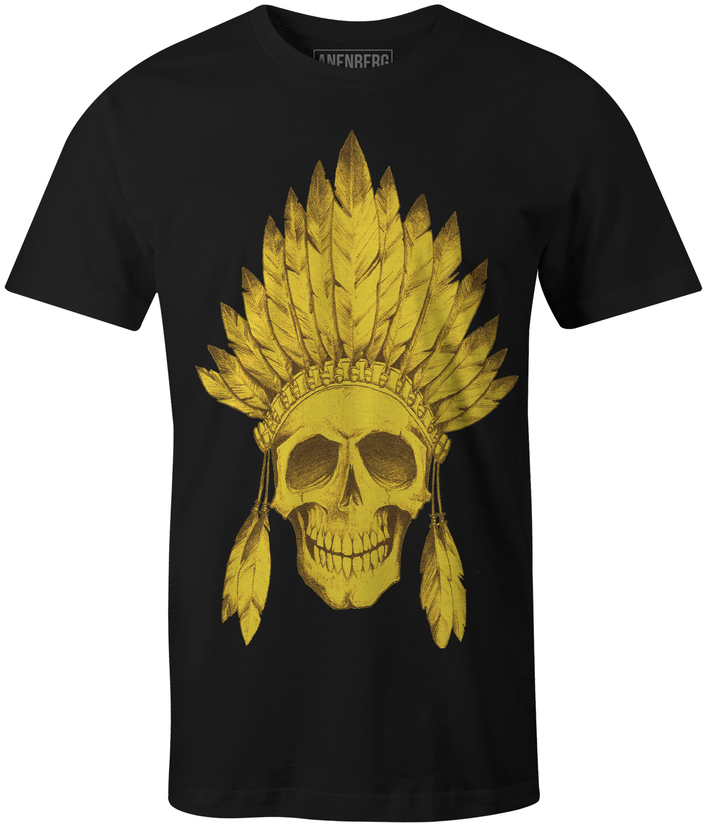 Anenberg, Indian Classic American Made Mens Black Crew Neck Tee Shirt