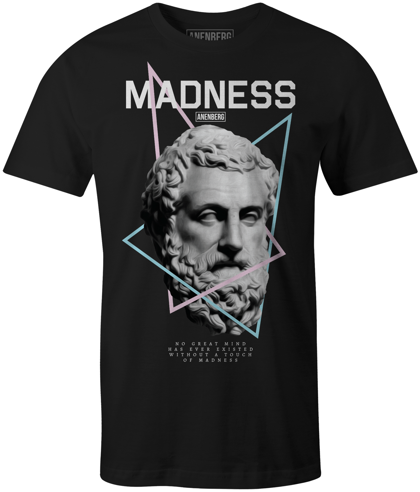 Anenberg, Madness Classic American Made Mens Black Crew Neck Tee Shirt