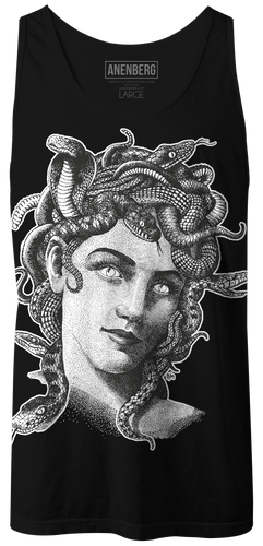 Anenberg, Medusa Classic American Made Mens Black Tank Top