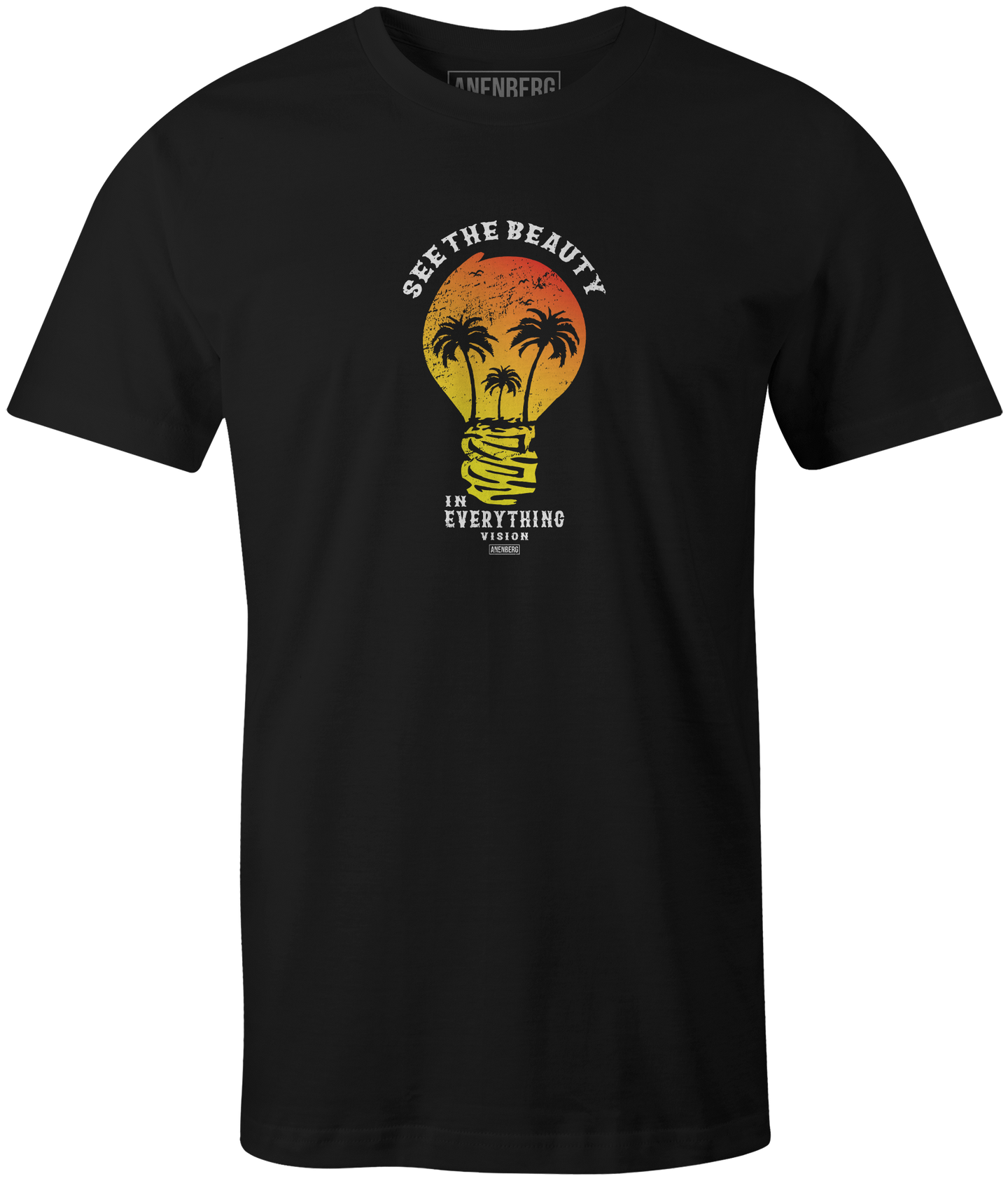Anenberg, Skulb American Made Mens Black Crew Neck Tee Shirt