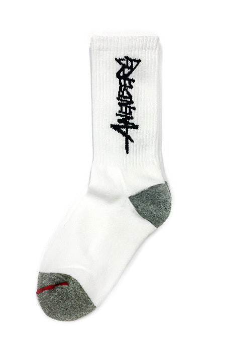 1 Pair of American Made White Anenberg Crew Socks